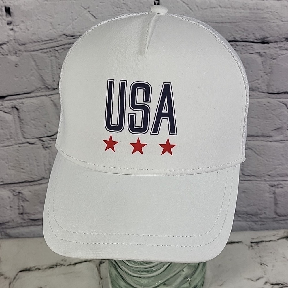 Under Armour USA Hat Womens One Size Snapback White Ball Cap